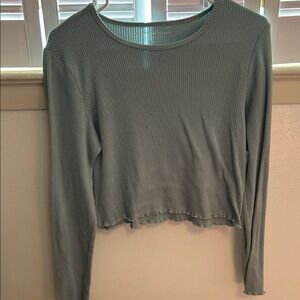 Women's Ribbed Long Sleeve Top - Blue